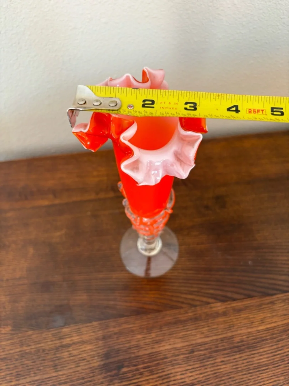 vintage Bohemian art glass vase